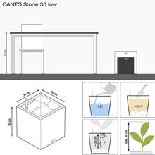 Кашпо LECHUZA CANTO Stone 30 Low Кварцовий білий (13707)