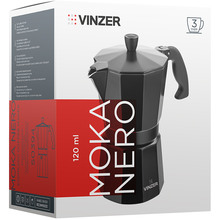 Кавоварка гейзерна VINZER Moka Nero 120 мл (50394)