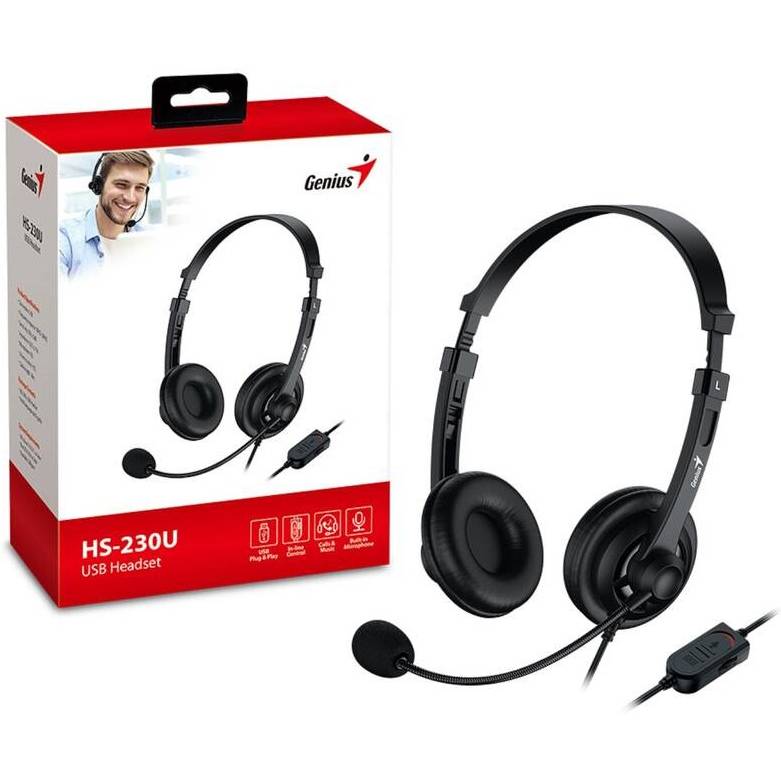 Гарнитура GENIUS HS-230U Black (31710021400) Особенности регулятор громкости