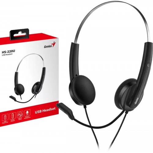 Гарнітура GENIUS HS-220U Black (31710020400) Кріплення дуга (над головою)