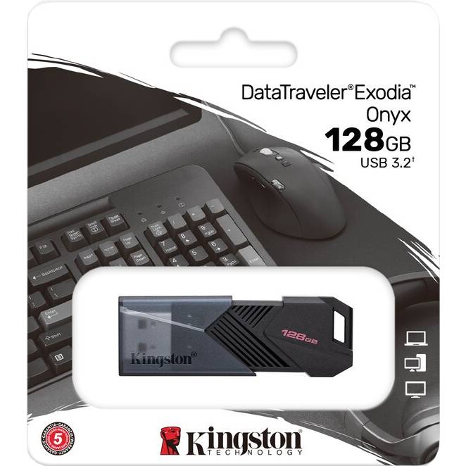 Флеш-драйв KINGSTON DT Exodia ONYX 128GB USB 3.2 Об'єм пам'яті 128 Гб