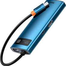 Док-станция BASEUS Metal Gleam Series 6in1 Blue