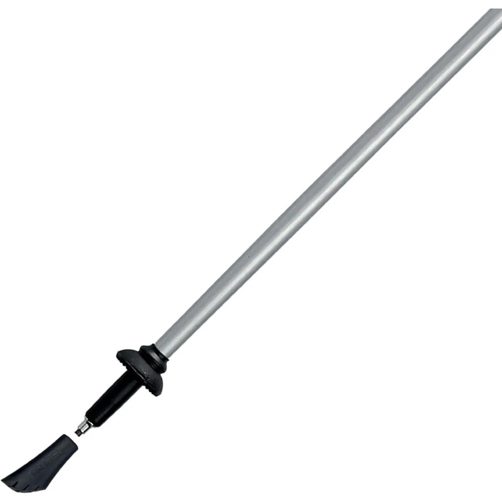 Палиці для скандинавської ходьби GABEL Vario S-9.6 Teal (7008350610000) Комплектація Палиці для скандинавської ходьби – 2 шт.; Знімний ремінець-рукавичка розмір M (02/36 NCS) – 2 шт.; Знімне трекінгове кільце із зубцями, діаметром 35 мм (NW 03/40F) – 2 шт.; Гумовий захисний ковпачок-черевик (Walking Pad 05/29) – 2 шт.; Скоба – 2 шт.;