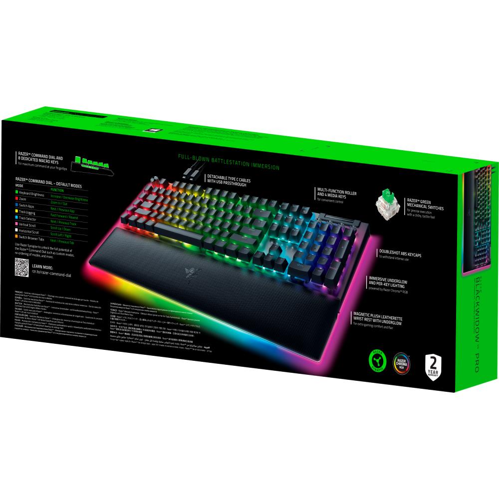 Фото Клавіатура RAZER BlackWidow V4 PRO Green Switch (RZ03-04680100-R3M1)