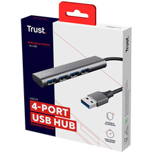 USB-хаб TRUST Halyx 4-Port USB-A 3.2 Grey (24947)
