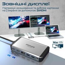 Док-станция Promate VersaHub-MST 13 в 1 для MacBook Grey (versahub-mst.grey)