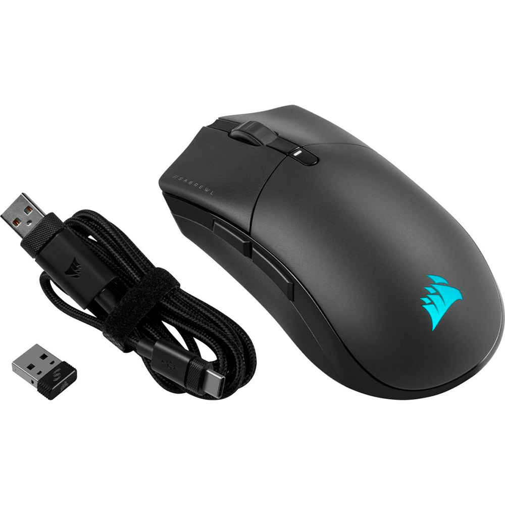 Мышь CORSAIR Sabre RGB Pro Champion Series Wireless ultra-light Black (CH-9313211-EU) Беспроводное подключение Bluetooth + RF