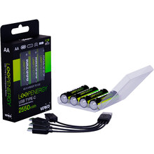 Акумулятори VERICO Loop Energy AA USB Type-C 1700 мАг Li-ion 4 шт (1UDBT-A1WEAC-NN)