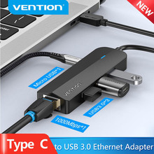 Док-станция VENTION USB 3.1 Type-C - 3 x USB 3.0 + MicroUSB + RJ45 Black (TGPBB)