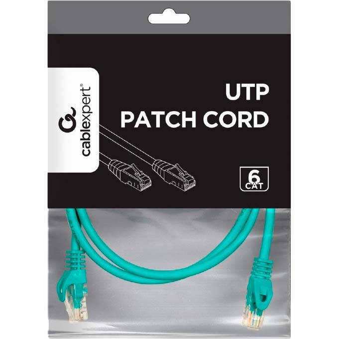 Патч-корд CABLEXPERT UTP (PP6U-1.5M/G) Разъем 2 RJ45