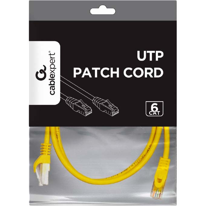 Патч-корд CABLEXPERT UTP (PP6U-1.5M/Y) Разъем 2 RJ45