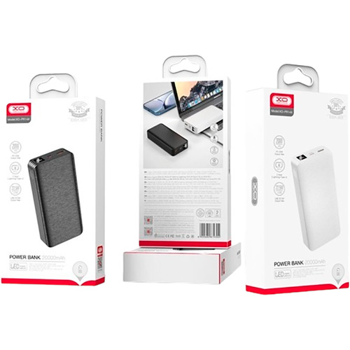 Powerbank XO PR144 20000 mAh PD20W + QC22.5W Black (PR144_Black) Входной разъем USB Type-C, Lightning