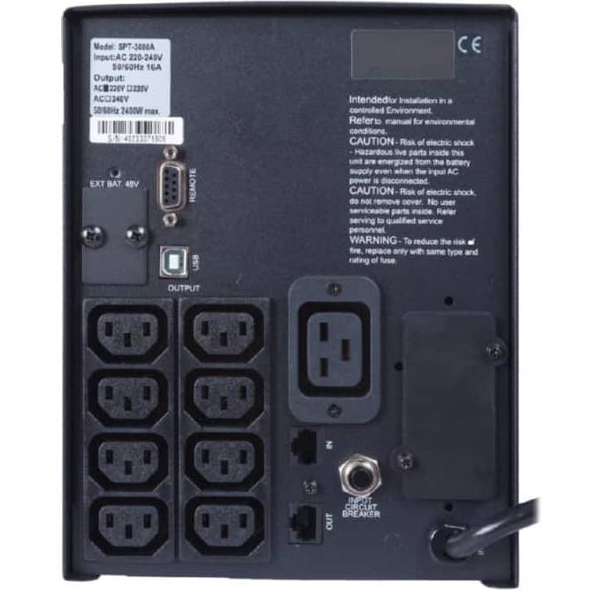 ДБЖ POWERCOM SPT-3000-II LCD 2400W IEC (SPT.3000.II.LCD) Потужність 3000