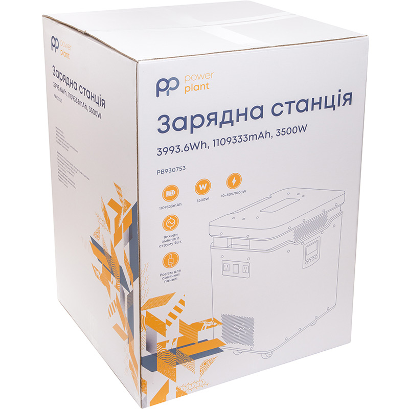 Зарядная станция POWERPLANT S3500 3993.6Wh 1109333mAh 3500W (PB930753) Типы портов розетка 220В