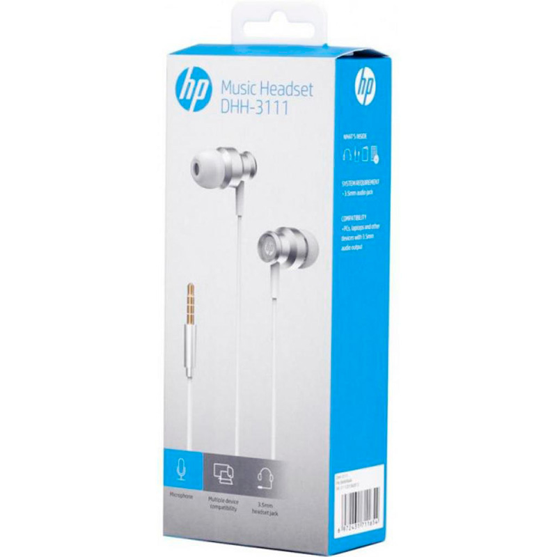 Гарнитура HP DHH-3111 Silver (DHH-3111SL) Подключение проводное