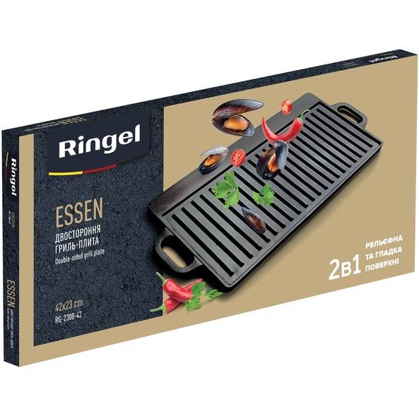 Сковорода-гриль RINGEL Essen 42 х 23 см (RG-2308-42) Особенности с двумя ручками