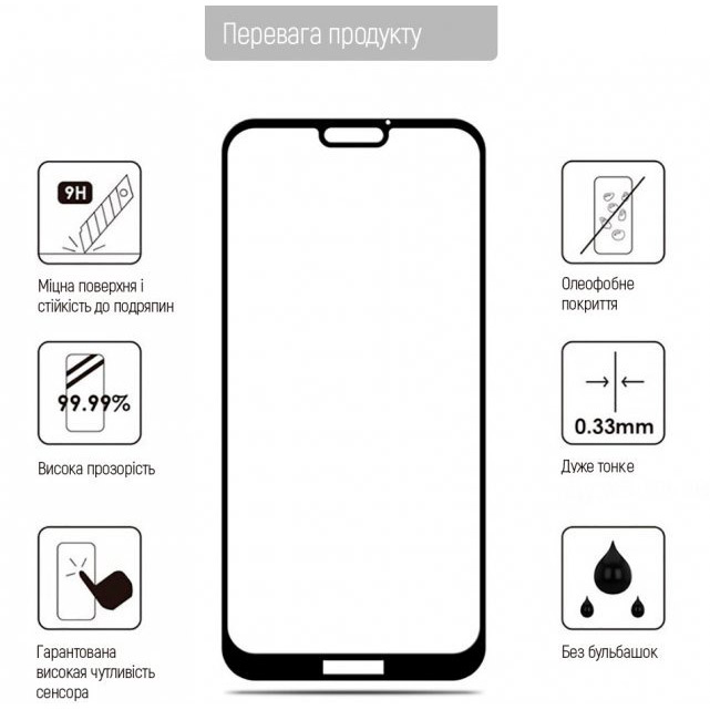 Защитное стекло COLORWAY 9H FC Glue для Oppo A78 Black (CW-GSFGOA78-BK) Покрытие глянец