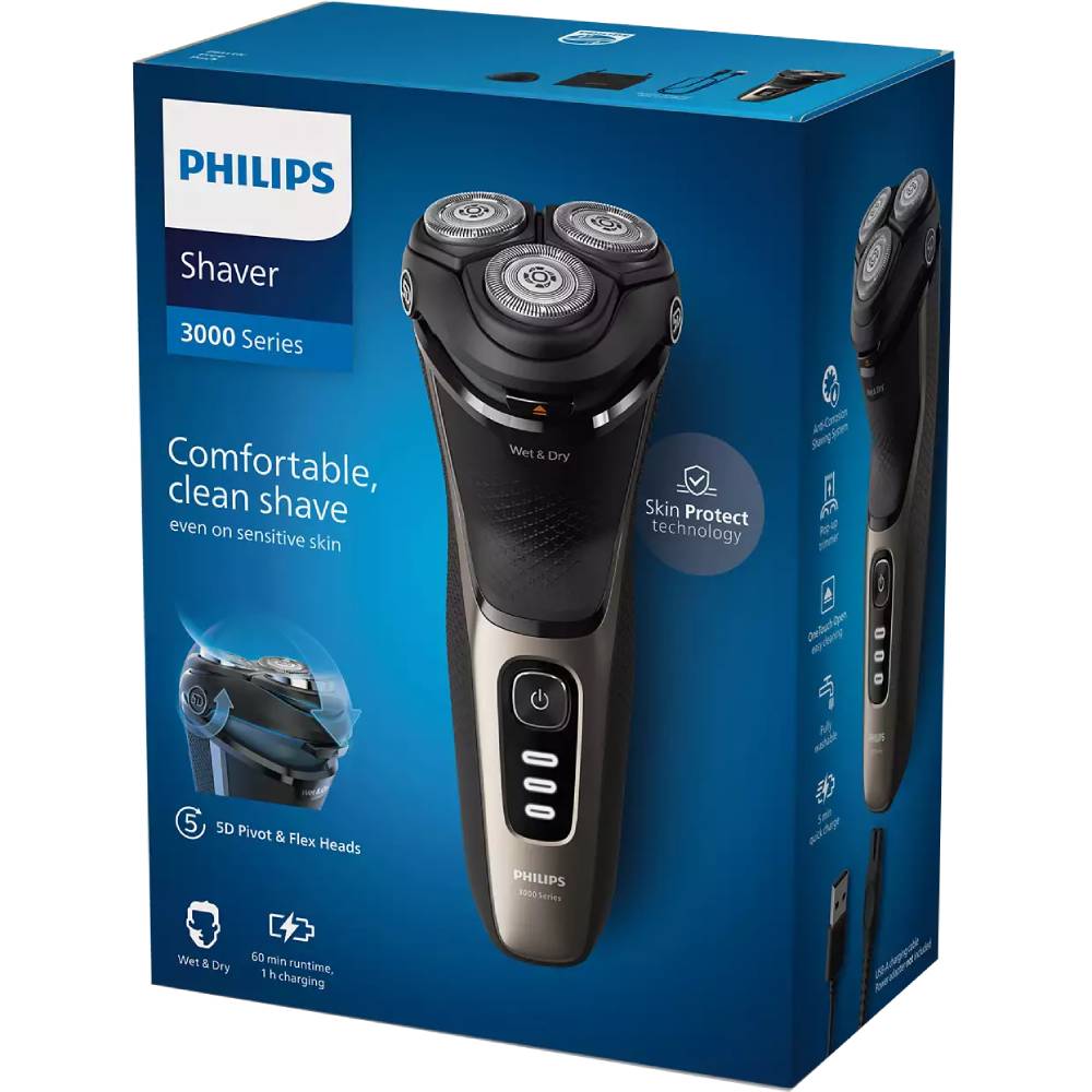 Електробритва PHILIPS series 3000 S3242/12 Кількість головок/сіток 3