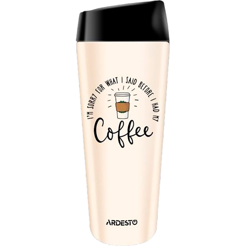 Термокружка ARDESTO Coffee Time Meowning 450 мл Beige (AR2645WC)