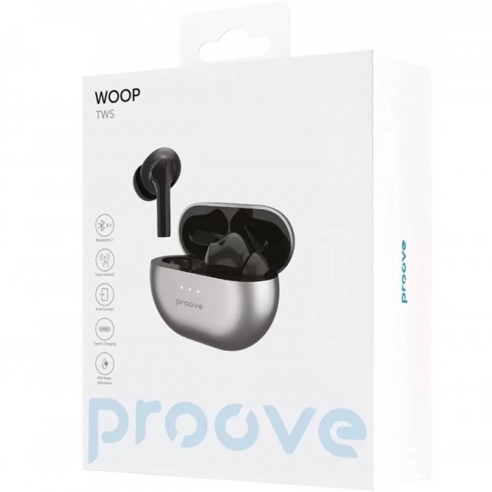 Гарнитура PROOVE Woop TWS with ANC Silver/Black (48400silver/black) Крепление TWS (без провода)