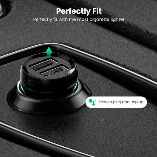 Автомобільний зарядний пристрій Ugreen ED018 24W 2xUSB Car Charger Black (UGR-50875) Вихідний роз'єм USB