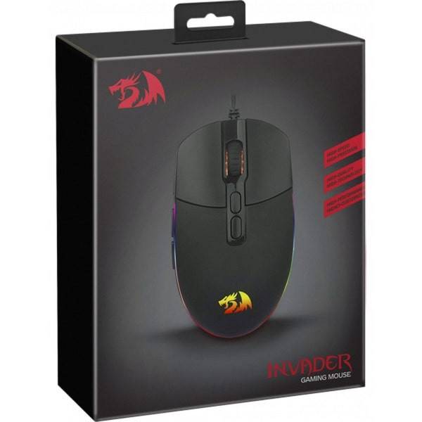 Зовнішній вигляд Миша REDRAGON M719-RGB Invader Black(78332)