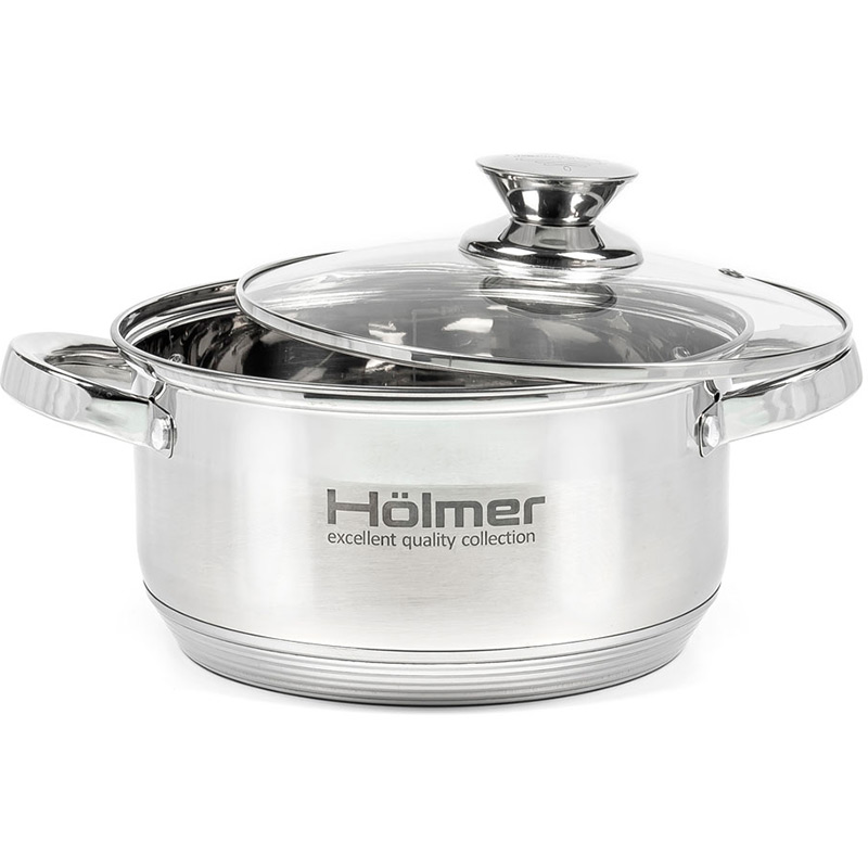Набір каструль HOLMER 2.7+3.8+5+6 л (CS-1853-SS) Товщина стінок 0.5