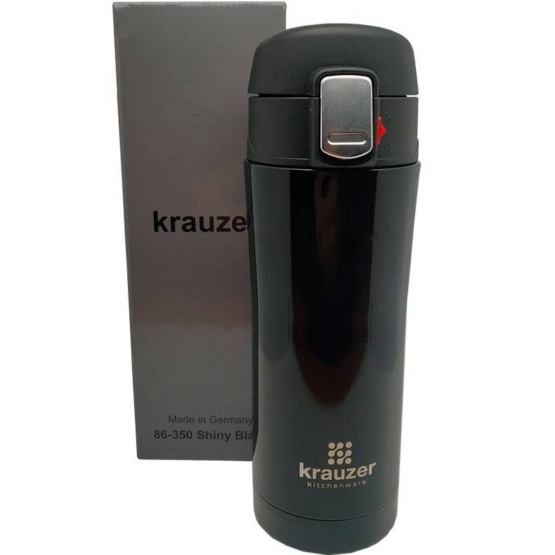 Термокухоль KRAUZER 350 мл Shiny Black (86-350Shiny Black) Матеріал колби нержавіюча сталь