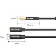 Кабель VENTION Jack 3.5 мм - 2x3.5 мм Stereo Splitter Black (BBSBY)