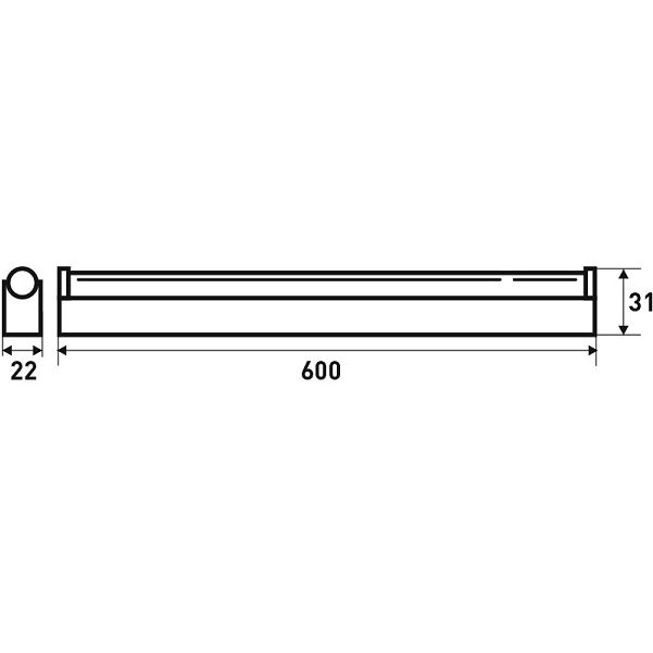 Світильник EUROLAMP LED IP44 10W 4000K T5 (LED-FX(T5)-10/4) Тип живлення від мережі