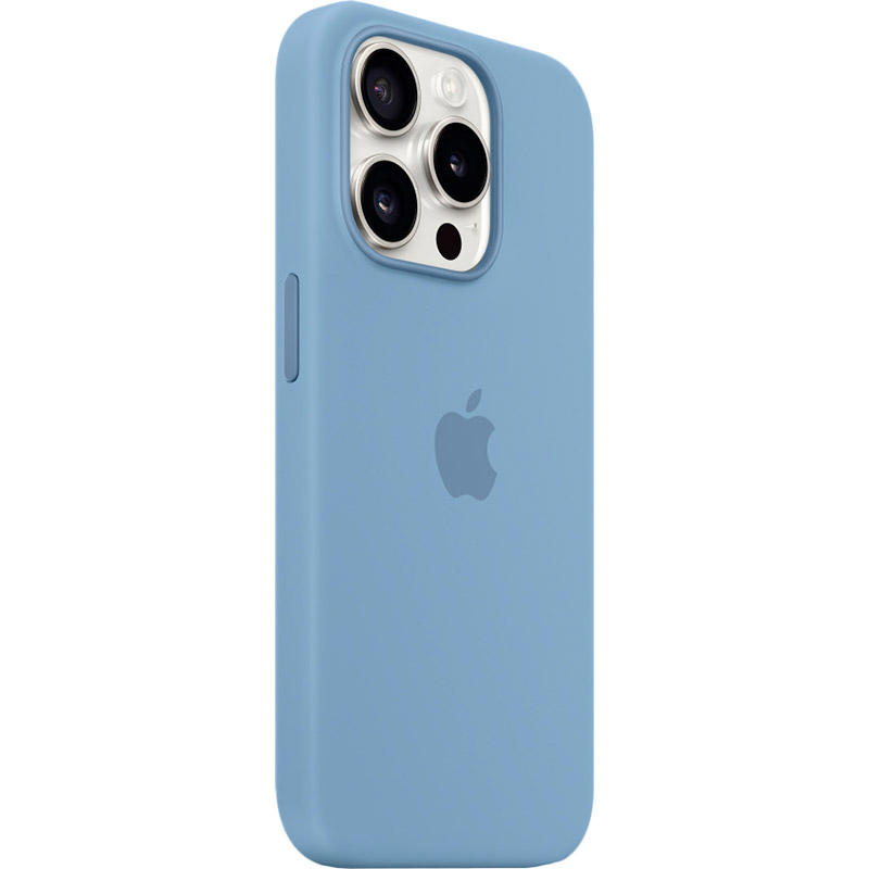 Чехол APPLE для iPhone 15 Pro Silicone Case with MagSafe Winter Blue (MT1L3ZM/A) Материал силикон