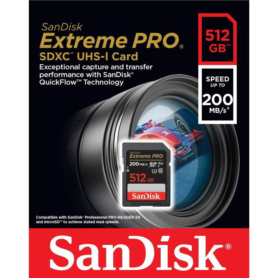 Карта памяти SANDISK SD 512GB C10 UHS-I U3 Extreme Pro V30  (SDSDXXD-512G-GN4IN) - в интернет-магазине Фокстрот: цены, отзывы,  характеристики | купить в Киеве, Харькове, Днепропетровске, Одессе - Украина