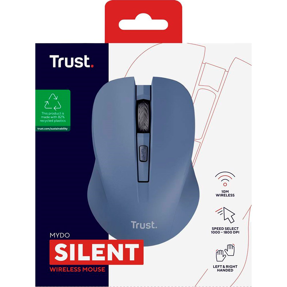 Миша TRUST MYDO SILENT WL Blue (25041) Розподільча здатність сенсору 1800