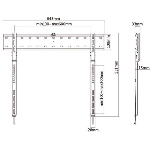 Кронштейн HISMART для інтерактивного дисплею 43"-80" (HS081256) Стандарт VESA 400 X 300
