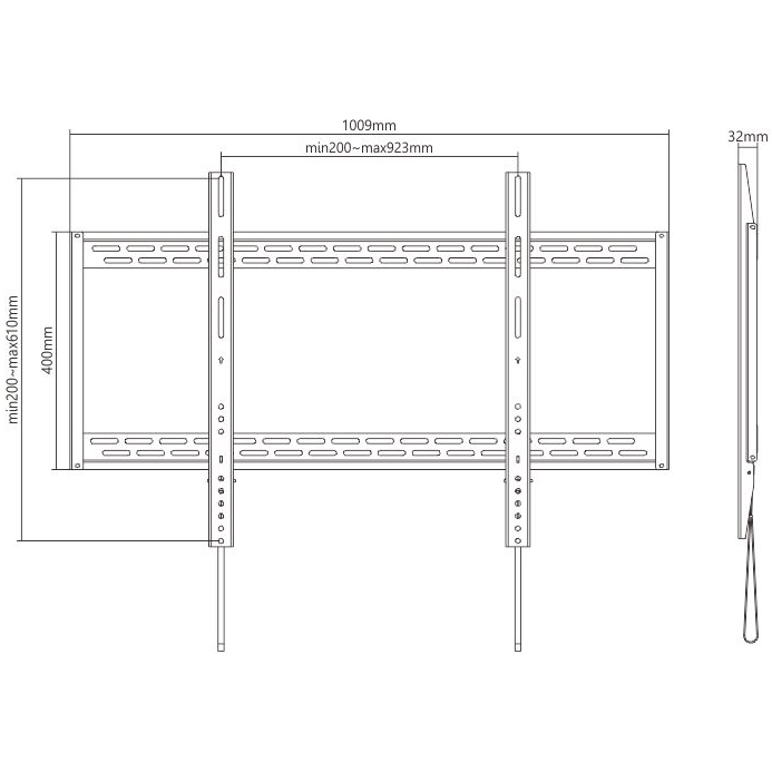 Кронштейн HISMART для інтерактивного дисплея 60"-100" (HS081263) Стандарт VESA 400 Х 400
