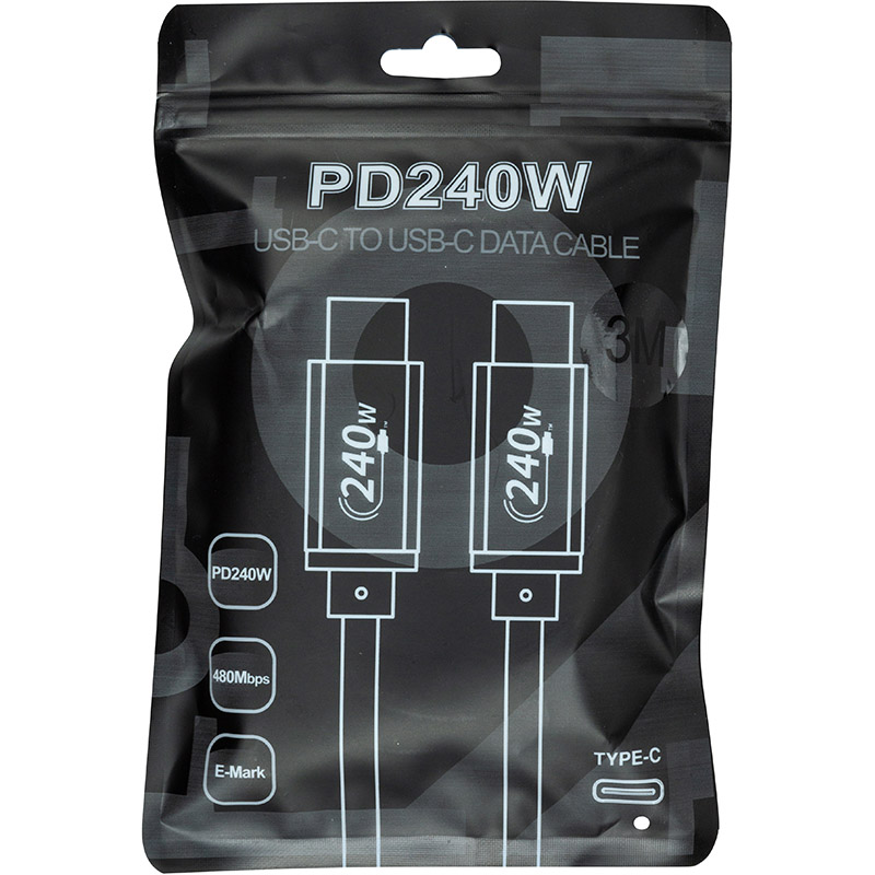 Кабель SAN GUAN USB Type-C - USB Type-C PD 240W (CA914128) Підсвітка False