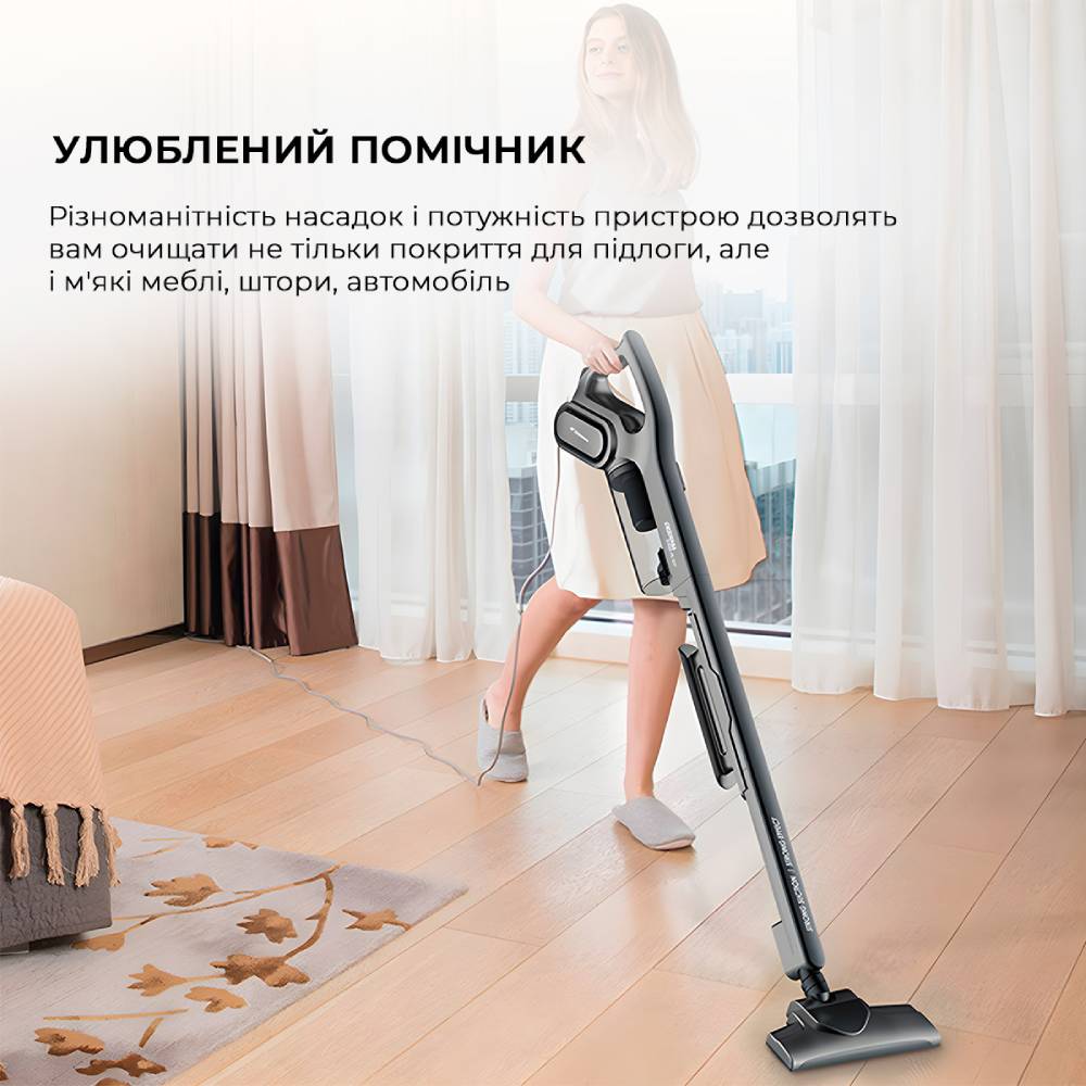 Зовнішній вигляд Пилосос Deerma Stick Vacuum Cord Gray Global (DX700S)