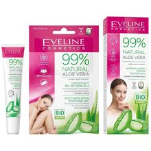 Набір Eveline 99% Natural Aloe Vera для делікатної депіляції обличчя та підборіддя Крем 20 мл + Заспокійливий гель 5 мл х 2 шт (5903416026839)