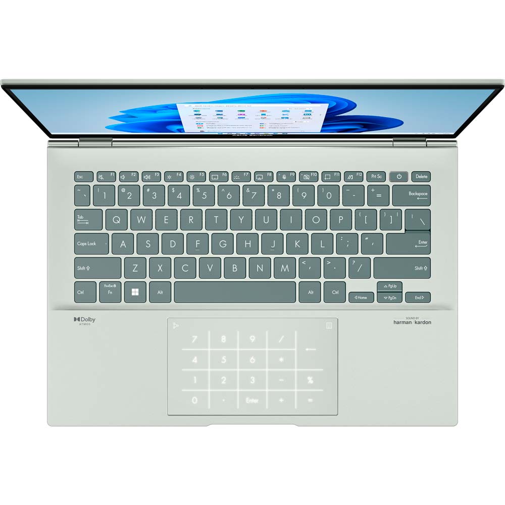 Внешний вид Ноутбук ASUS Zenbook 14 UX3402ZA-KP416W Aqua Celadon (90NB0WC2-M00W10)