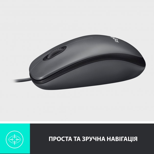 Миша LOGITECH M100 USB Black (910-006652) Дротове підключення USB