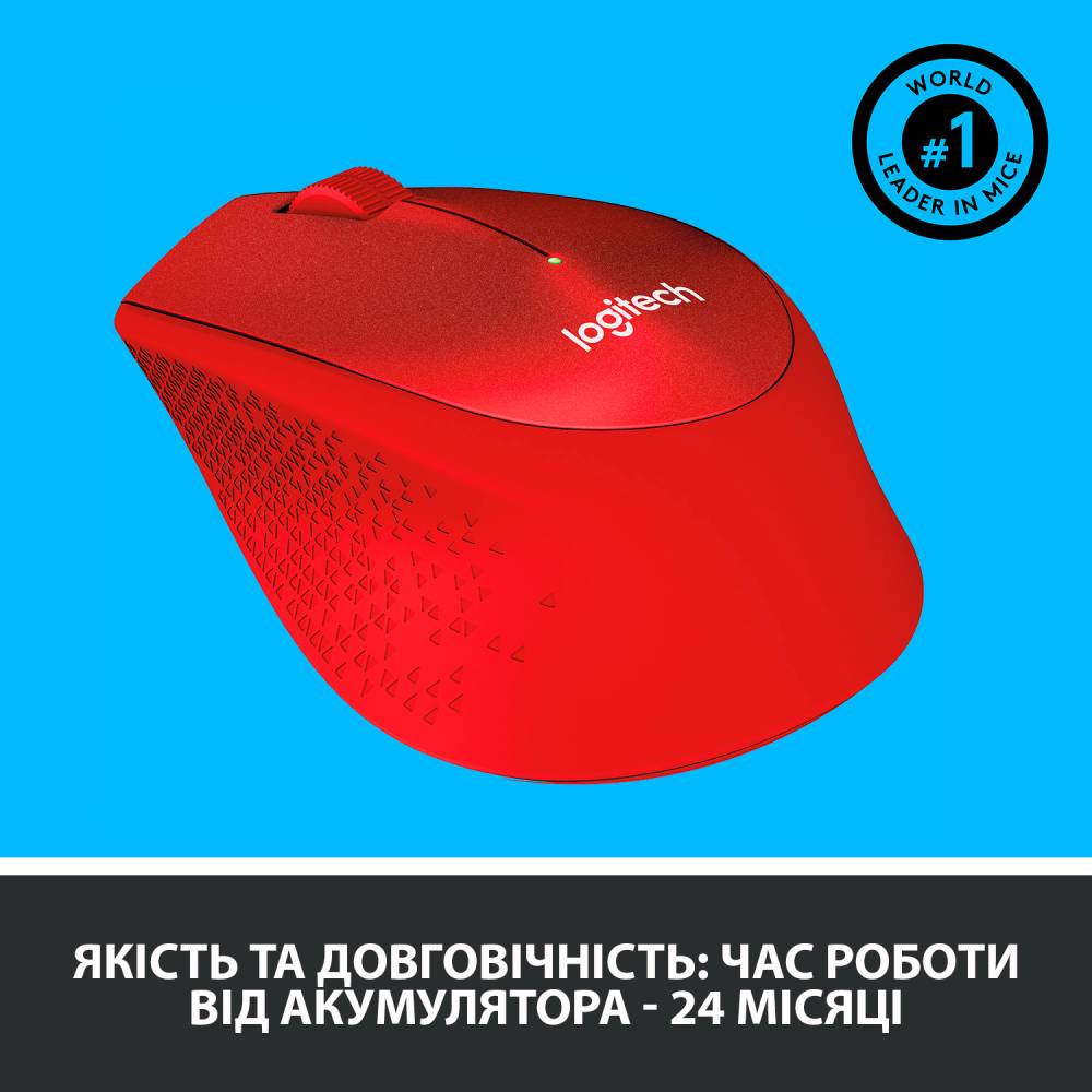 Миша LOGITECH M330 Red (910-004911) Розподільча здатність сенсору 1000