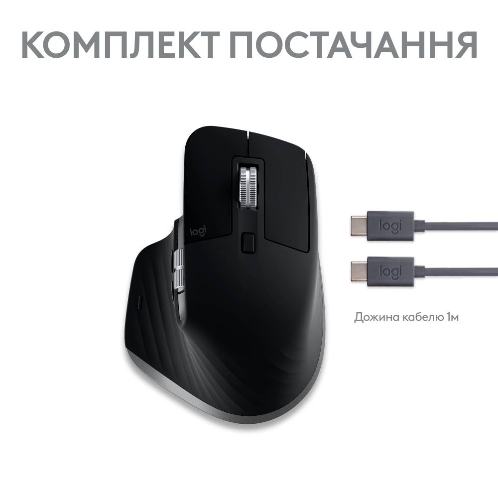 В Україні Миша Logitech MX Master 3S для Mac Performance Wireless Mouse Space Grey (910-006571)