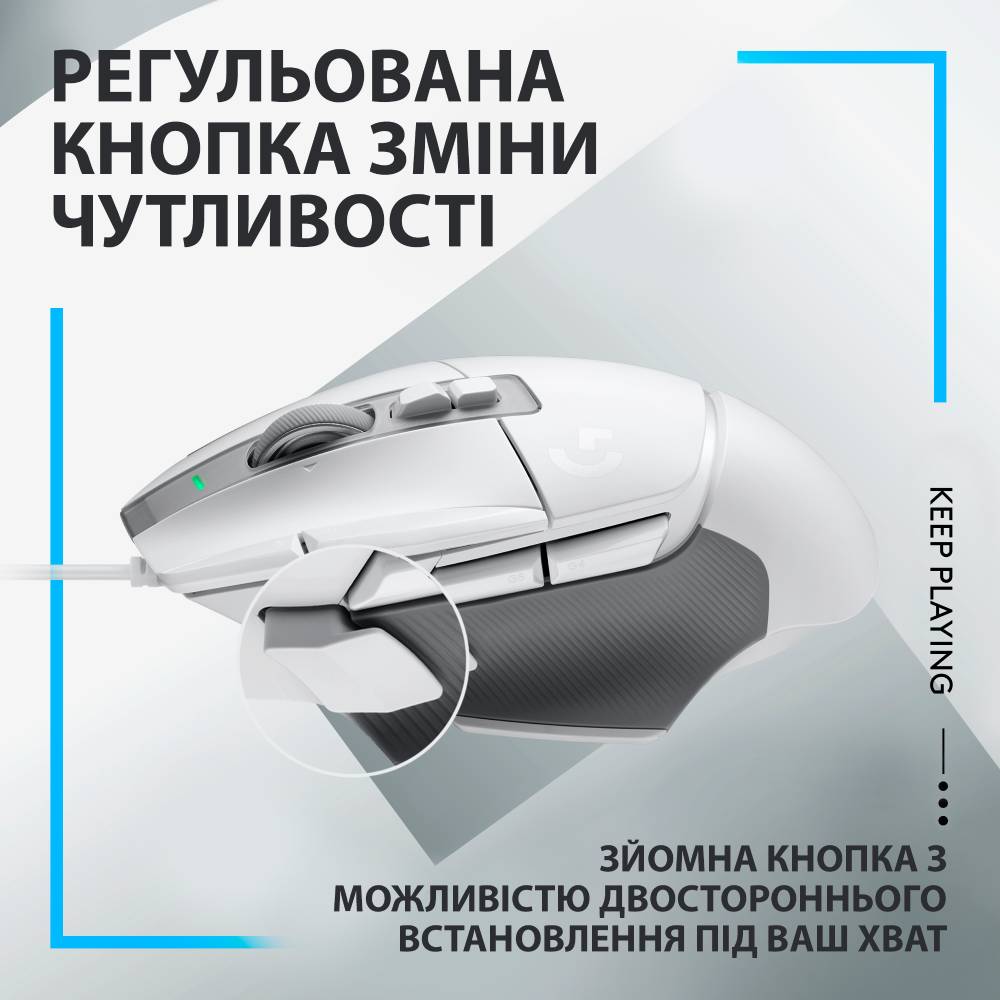 Мышь LOGITECH G502 X White (910-006146) Тип сенсора оптический