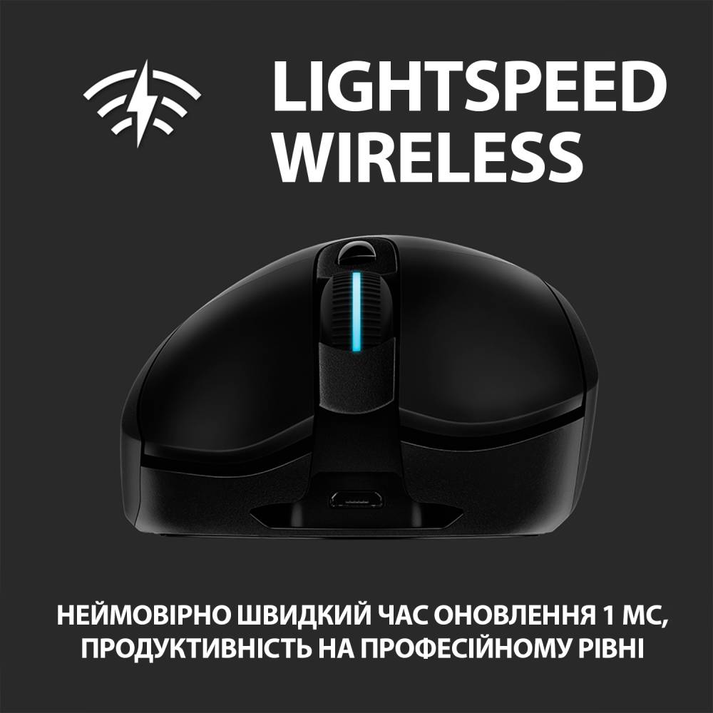 Мышь Logitech G703 Hero 16K Lightspeed Gaming Mouse Black (910-005640) Беспроводное подключение RF