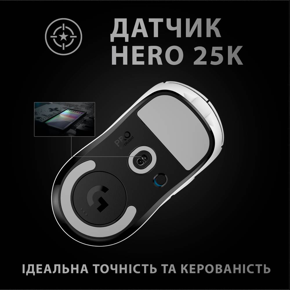 Мышь LOGITECH PRO X SUPERLIGHT Wireless Gaming White (910-005942) Беспроводное подключение RF