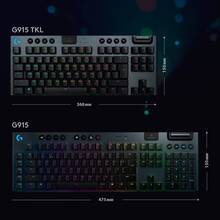 Клавиатура LOGITECH G915 TKL Tenkeyless LIGHTSPEED Wireless RGB Gaming Clicky US Carbon (920-009503)