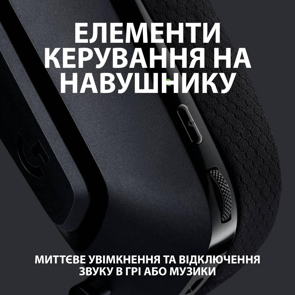 Внешний вид Гарнитура LOGITECH G535 LIGHTSPEED Wireless Gaming Headset BLACK-2.4GHZ (981-000972)