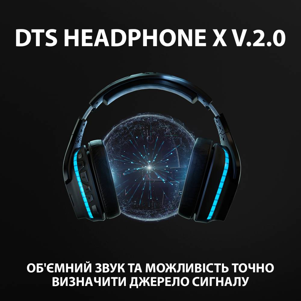 Гарнітура LOGITECH G935 Wireless 7.1 Surround LIGHTSYNC (981-000744) Конструкція повнорозмірні (повний обхват вуха)