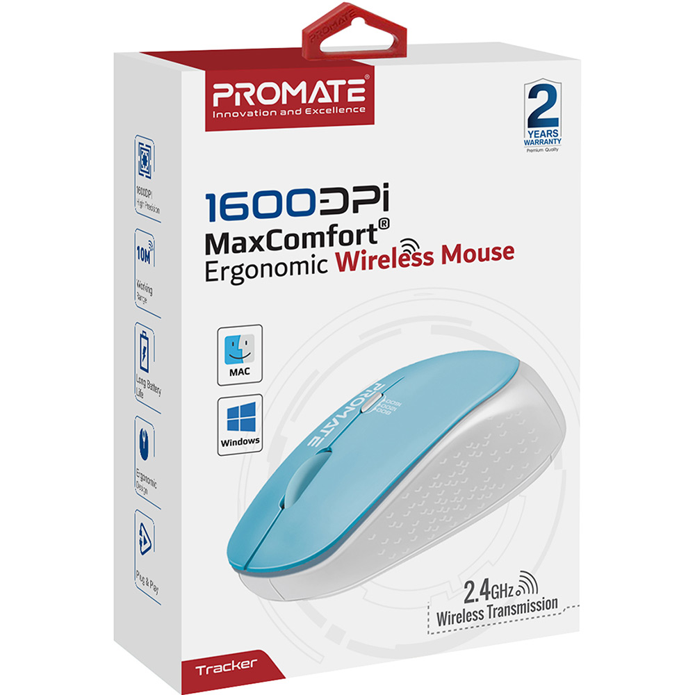 Зовнішній вигляд Миша Promate Tracker Wireless Blue (tracker.blue)