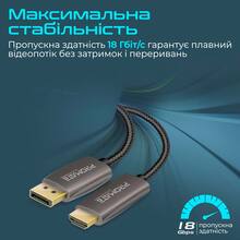 Кабель Promate ProLink-DP200 DisplayPort to HDMI 2 м Black (prolink-dp200.black)